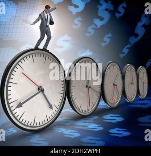 Businessman in time management concept Banque D'Images