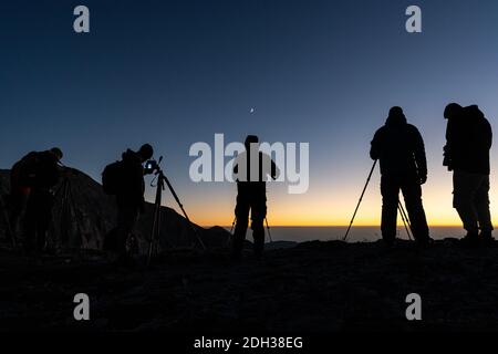 Olympe de montagne en grèce avec des vues majestueuses pendant le coucher du soleil Banque D'Images