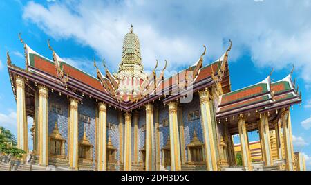 Panorama du complexe du Temple du Bouddha d'Émeraude à Bangkok, Thaïlande Banque D'Images