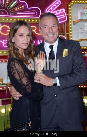 Alicia Vikander et Jean-Christophe Babin, PDG de Bulgari, assistent à une cérémonie de découpe de ruban d'un magasin éclair Bulgari au grand magasin des Galeries Lafayette dans le cadre de la Fashionweek automne 2017/18 de la haute couture d'hiver à Paris, France, le 04 juillet 2017. Photo d'Aurore Marechal/ABACAPRESS.COM Banque D'Images