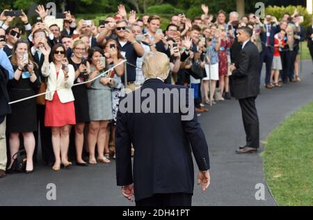 Le président Donald Trump quitte la Maison-Blanche à Washington, DC, le 12 juillet 2017. Photo par Olivier Douliery/Abaca Banque D'Images