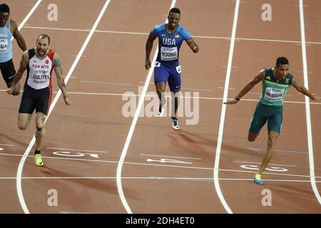 Ramil Guliyev, de Turquie, remporte la finale masculine de 200 m au cours du septième jour des Championnats du monde 2017 de l'IAAF au stade de Londres, au Royaume-Uni, le jeudi 10 août 2017. Photo de Henri Szwarc/ABACAPRESS.COM Banque D'Images