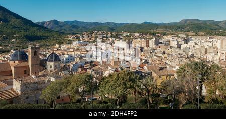 Vue panoramique aérienne depuis le château de la ville d'Onda, Castello, Castellon de la Plana, Espagne, Europe Banque D'Images