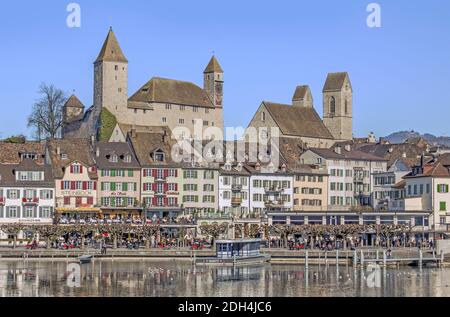 Rapperswil avec château et vieille ville, canton de Saint-Gall Banque D'Images