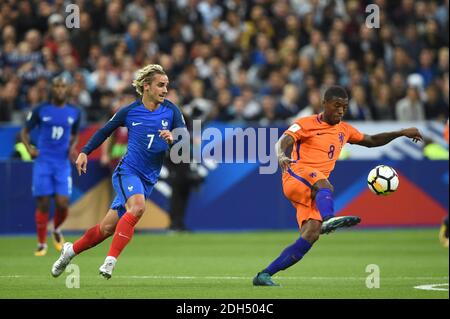 Antoine Griezmann, avant-titre de la France, lors du match de qualification de la coupe du monde de la FIFA 2018, France contre pays-Bas au Stade de France à Saint-Denis, au nord de Paris, le 31 août 2017. Photo par ELIOT BLONDT/ABACAPRESS.COM Banque D'Images