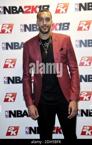 Rudy Gobert basketeur francais en NBA. Lors de la soirée progrès du jeu vidéo NBA 2K18 à Paris, France, le 7 septembre 2017. Photo d'Alain Apaydin/ABACAPRESS.COM Banque D'Images