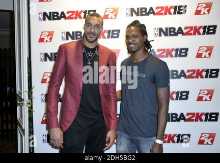 Rudy Gobert bassetteur francais en NBA lors de la soirée progrès du jeu vidéo NBA 2K18 à Paris, France, le 7 septembre 2017. Photo d'Alain Apaydin/ABACAPRESS.COM Banque D'Images