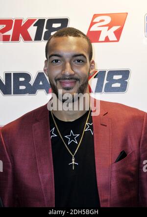 Rudy Gobert basketeur francais en NBA. Lors de la soirée progrès du jeu vidéo NBA 2K18 à Paris, France, le 7 septembre 2017. Photo d'Alain Apaydin/ABACAPRESS.COM Banque D'Images