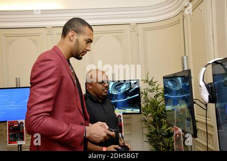 Rudy Gobert bassetteur francais en NBA lors de la soirée progrès du jeu vidéo NBA 2K18 à Paris, France, le 7 septembre 2017. Photo d'Alain Apaydin/ABACAPRESS.COM Banque D'Images