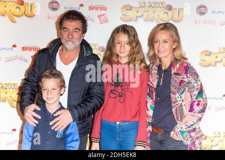 Olivier Marchal et son ex-épouse Catherine et leurs enfants assistent à la première du film ''le petit Spirou' Paris au Cinéma Grand Rex à Paris, le 10 septembre 2017. Photo de Nasser Berzane/ABACAPRESS.COM Banque D'Images
