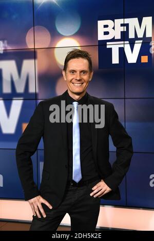 Guillaume Sechet, Sandra Larue, Christophe Person, Daniela Prepeliuc et Marc Hay à BFMTV le 15 septembre 2017 à Paris, France. Photo de Laurent Zabulon/ABACAPRESS.COM Banque D'Images