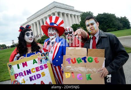 Les Juggalos , fans du groupe de rap-rock l'insane Clown Posse démontrera au National Mall contre le FBI pour les classer comme un gang hybride le 16 septembre 2017 à Washington, DC. Photo par Olivier Douliery/Abaca Banque D'Images