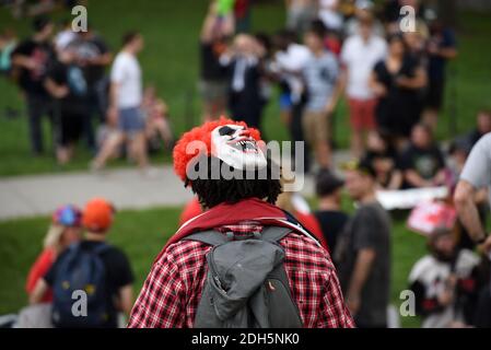 Les Juggalos , fans du groupe de rap-rock l'insane Clown Posse démontrera au National Mall contre le FBI pour les classer comme un gang hybride le 16 septembre 2017 à Washington, DC. Photo par Olivier Douliery/Abaca Banque D'Images