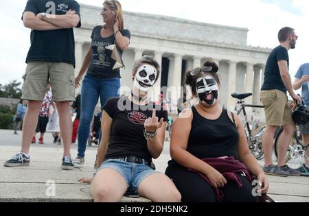 Les Juggalos , fans du groupe de rap-rock l'insane Clown Posse démontrera au National Mall contre le FBI pour les classer comme un gang hybride le 16 septembre 2017 à Washington, DC. Photo par Olivier Douliery/Abaca Banque D'Images