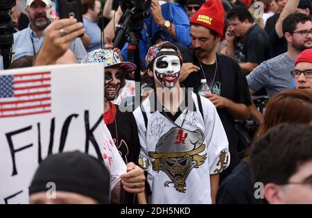 Les Juggalos , fans du groupe de rap-rock l'insane Clown Posse démontrera au National Mall contre le FBI pour les classer comme un gang hybride le 16 septembre 2017 à Washington, DC. Photo par Olivier Douliery/Abaca Banque D'Images
