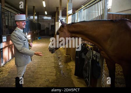 Enceinte de cheval - Illustration de l'Ecole militaire dans le cadre des Journées européennes du Patrimoine à Paris, France, le 16 septembre 2017. Photo de David Boyer/ABACAPRESS.COM Banque D'Images