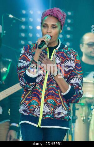 Imany au concert Meeting Printemps solidaire 2017 pour 0,7 P.I.B. pour pays pauvres à Paris, France le 17 septembre 2017. Photo de Nasser Berzane/ABACAPRESS.COM Banque D'Images