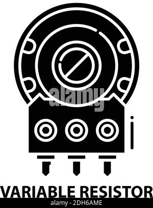 icône de résistance variable, signe vectoriel noir avec traits modifiables, illustration du concept Illustration de Vecteur