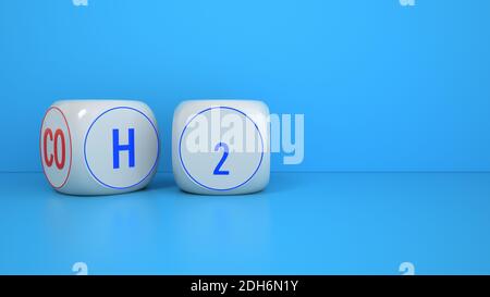 H2 hydrogène CO2 Banque D'Images