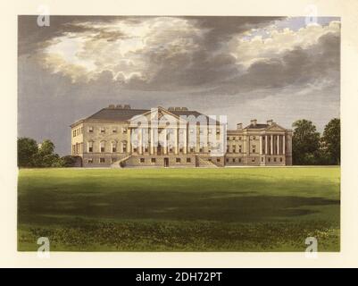 Prieuré de Nostell, Yorkshire, Angleterre. Maison néoclassique palladienne construite en 1733 par James Paine et plus tard Robert Adam pour la famille Winn, Baronets de Nostell, sur le site d'un prieuré médiéval. Stade de Rowland Winn, MP. Bloc de bois coloré par Benjamin Fawcett dans le processus Baxter d’une illustration par Alexander Francis Lydon du révérend Francis Orpen Morris A Series of pittoresque Views of the seats of Nobleen and Gentlemen of Great Britain and Ireland, William Mackenzie, Londres, 1880. Banque D'Images