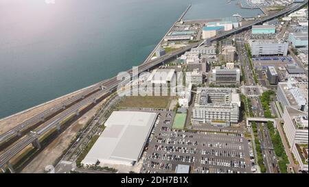 Vue aérienne ou vue plongeante images de la baie de Kansai La région d'Osaka au Japon comprend de grands magasins d'usine haut de gamme situés en face L'aéroport international de Kansai et moi Banque D'Images