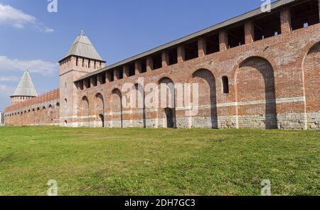 Mur de la forteresse à Smolensk, Russie. Banque D'Images