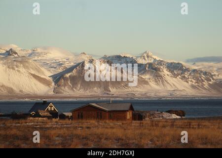 Arnarstapi à la péninsule de Snaefellsnes, Islande, Europe en hiver Banque D'Images