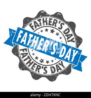 Une impression d'un timbre avec l'inscription LE JOUR DU PÈRE. Ancien timbre vintage usé. Illustration du vecteur de stock. Illustration de Vecteur