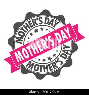 Une impression d'un timbre avec l'inscription JOUR DE LA MÈRE. Ancien timbre vintage usé. Illustration du vecteur de stock. Illustration de Vecteur