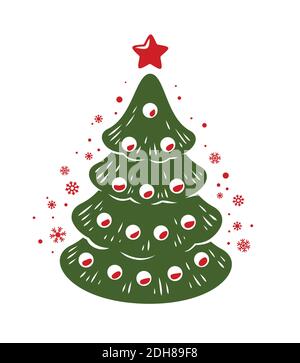 Symbole arbre de Noël. Illustration vectorielle de l'emblème des vacances d'hiver Illustration de Vecteur