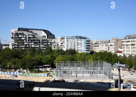 Paris (France) : bâtiments dans le quartier de Batignolles, à proximité du Parc Martin Luther King de Clichy Batignolles, dans le 17ème arrondissement (quartier) Banque D'Images