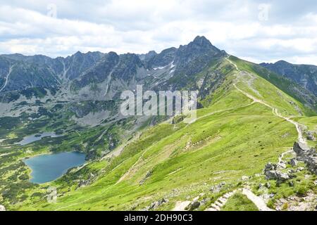 Vue panoramique sur les montagnes du Tatra depuis Beskid. Pologne. Banque D'Images