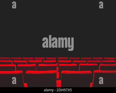Cinéma cinéma cinéma avec sièges rouges et un noir arrière-plan Banque D'Images