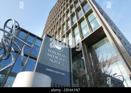 Vue générale du siège de l'Agence européenne des médicaments (EMA) dans le district de Zuid le 10 décembre 2020 à Amsterdam (pays-Bas). Le moi européen Banque D'Images