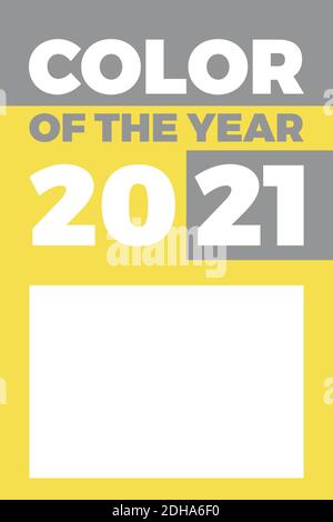 Couleurs tendance 2021 bannière verticale grise et jaune Illustration de Vecteur