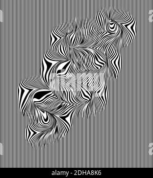 abstrait noir et blanc années soixante op art psychédélique fond, vecteur Illustration de Vecteur