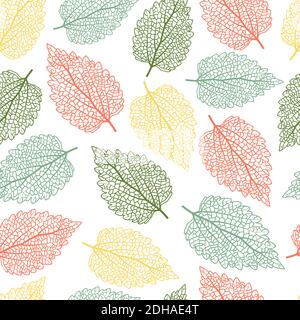 Design élégant et tendance à motif vectoriel de texture feuillages composé de feuilles d'ortie. Fond floral pour l'impression et le textile. Illustration de Vecteur