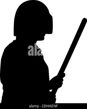 Silhouette de policier avec cache-pied. Icône de symbole d'illustration Illustration de Vecteur