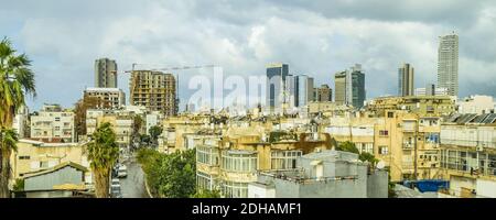 Vue aérienne du centre-ville de tel Aviv, Israël Banque D'Images