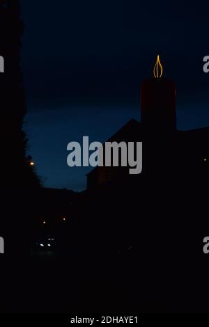 Genovevaburg illuminé pour Noël Banque D'Images