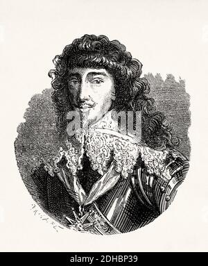 Portrait du duc Jean-Baptiste Gaston d'Orléans (Fontainebleau 1608 - Blois 1660) France. Illustration de la gravure du XIXe siècle. Les Français Illutres par Gustave Demoulin 1897 Banque D'Images