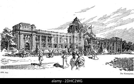 Kunstpalast in Düsseldorf, erbaut für die Industrie- und Gewerbeausstellung Düsseldorf im Jahr 1902, Grundliss Entwurf Albrecht Bender, Fassade Entwurf Eugen Rückgauer. Banque D'Images