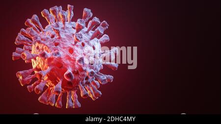 Image 3D de l'arrière-plan du coronavirus de la grippe Covid-19. Banque D'Images