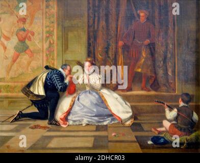 La reine Elisabeth 1ere et Leicester-William Frederick Yeames- Banque D'Images