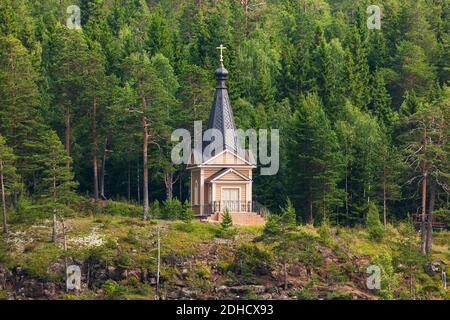 Église orthodoxe sur l'île de Valaam - Carélie Russie Banque D'Images