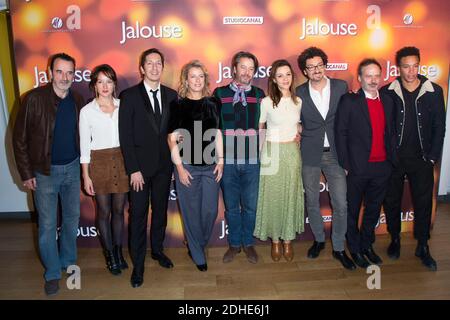 Bruno Todeschini, Anais Demoustier, Stephane Foenkinos, Karine Viard, Thibault de Montalembert, Marie-Julie Baup, David Foenkinos, Francis Leplay, CorentinFila en vue de la première du film de 'Jalouse' à Paris à Pathe Beaugrenelle le 06 novembre 2017 à Paris, en France. Photo de Nasser Berzane/ABACAPRESS.COM Banque D'Images