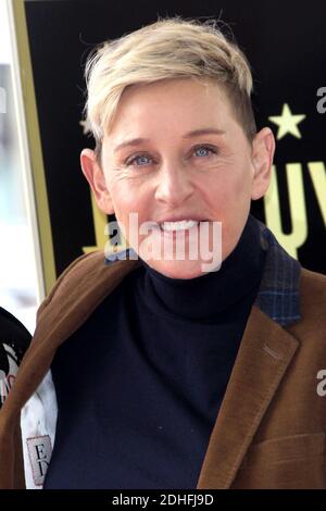 10 décembre 2020 : Ellen DeGeneres a annoncé qu'elle a été testée positive pour COVID-19 et que la production de son émission-débat sera interrompue jusqu'en janvier. IMAGE DU FICHIER PRISE DE VUE LE: 5 février 2019, Los Angeles, Californie, Etats-Unis: ELLEN DEGENERES à la cérémonie des étoiles roses sur le Hollywood Walk of Fame. (Image crédit : © Kay Blake/ZUMA Wire) Banque D'Images