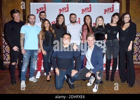 Quentin (les 10 couples parfaits), Astrid (les vacances des Anges 2), Corentin (Koh Lanta Cambodge), Laura, Tom (les 10 couples parfaits), Adrien (les Princes de l'Amour 4), Claire (les 10 couples parfaits), Dominique Damien dit Dodo (génération Mannequin), Vincent (les Princes de l'Amour), Sarah (Anelie), les Analie (les Anges) (Les vacances des Anges 2) assister à la conférence de presse de voyage des amis 4, émission de télé-réalité diffuse sur la chine NRJ12 au Buddha Bar a Paris, France le 14 décembre 2017. Photo d'Aurore Marechal/ABACAPRESS.COM Banque D'Images