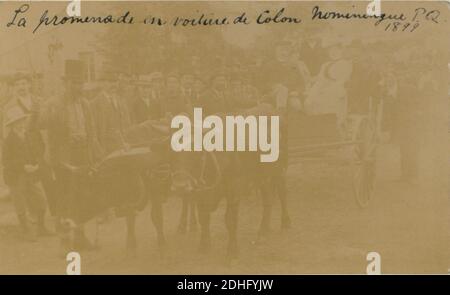 La promenade en voiture de Colon, Nominingue, PQ, 1899 (HS85-10-19363). Banque D'Images