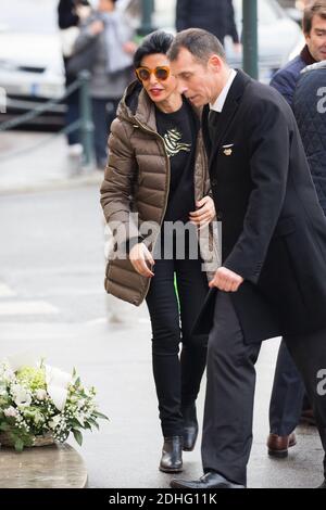 Rachida Dati assister aux funérailles d'Andrée Sarkozy aka Dadue, mère de l'ancien président français Nicolas Sarkozy, à l'église Saint-Jean-Baptiste de Neuilly-sur-Seine, France, le 18 décembre 2017. Photo par ABACAPRESS.COM Banque D'Images